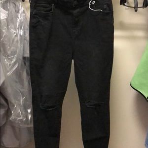 Forever 21 black ripped high rise skinny jeans
